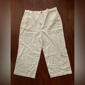 Plus size 24 white Linen pants adyson parker cream ivory nwt new with tags